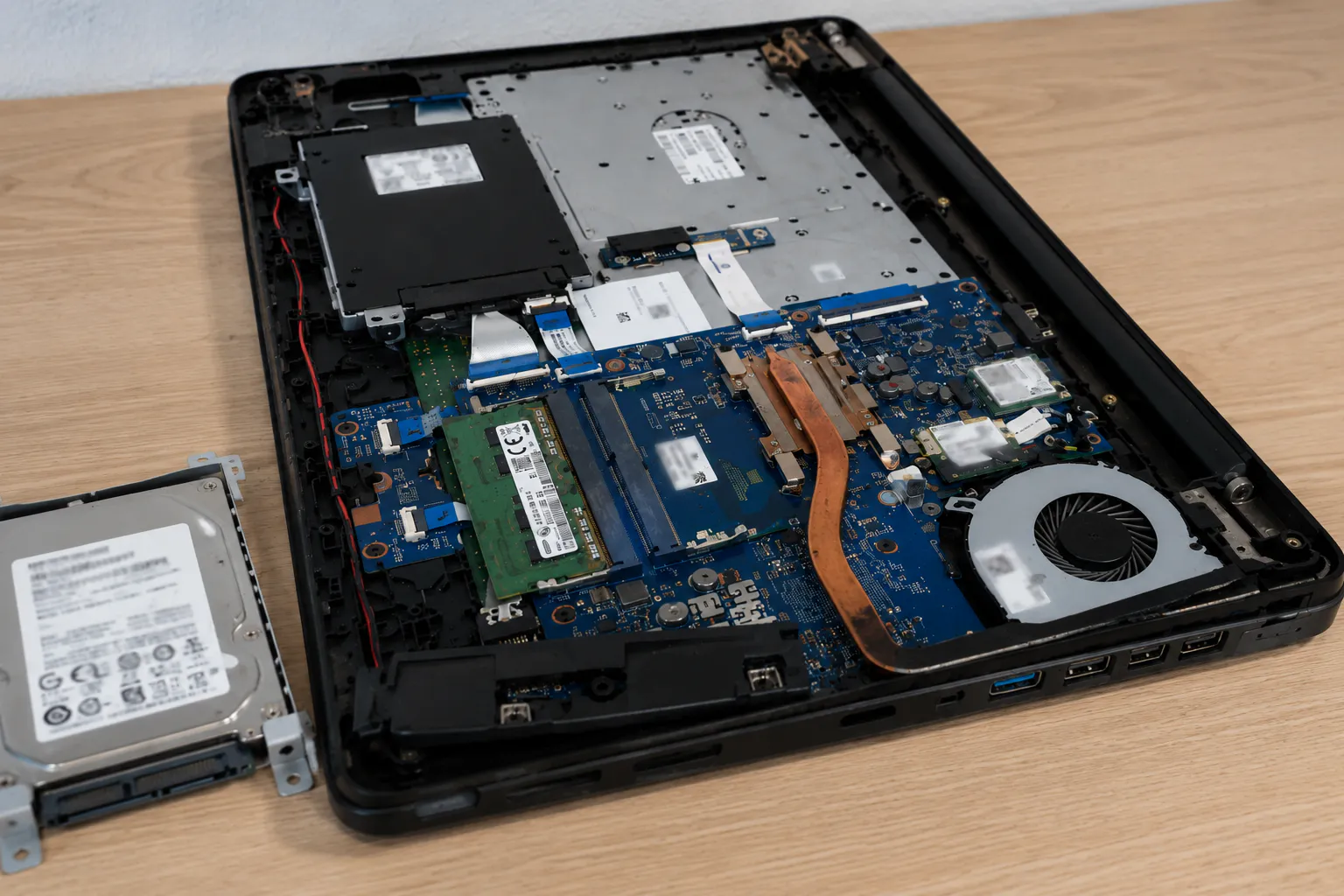 Reemplazo de disco HDD por SSD en notebook HP durante servicio técnico